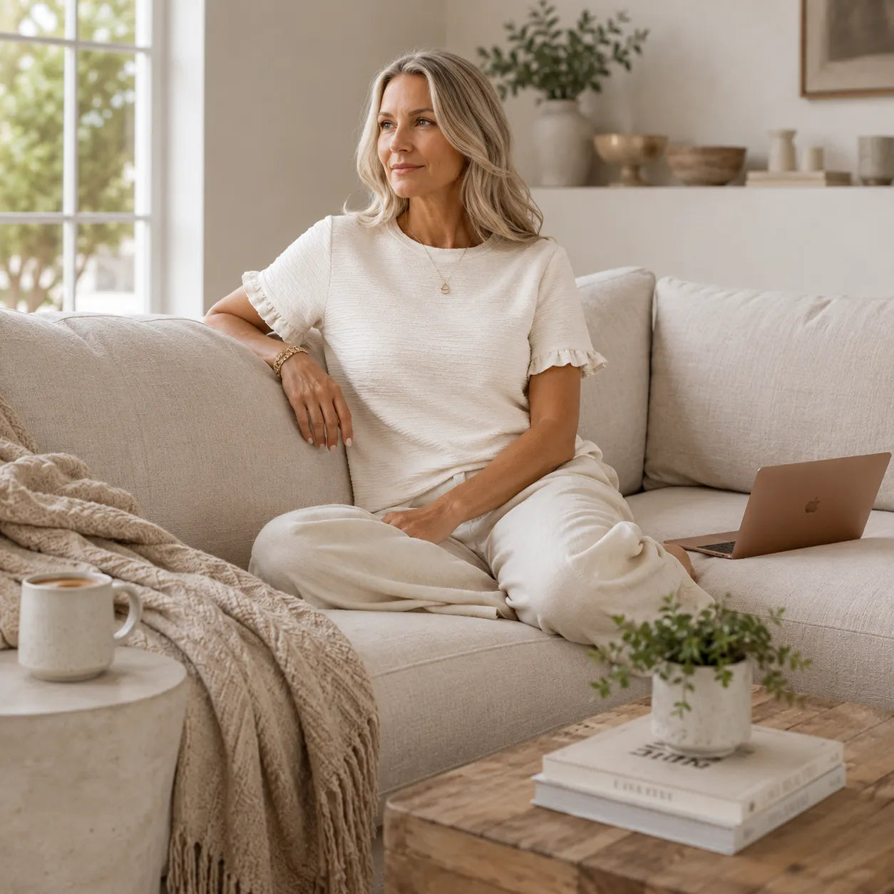 Marelle – Textured Flutter Sleeve Top