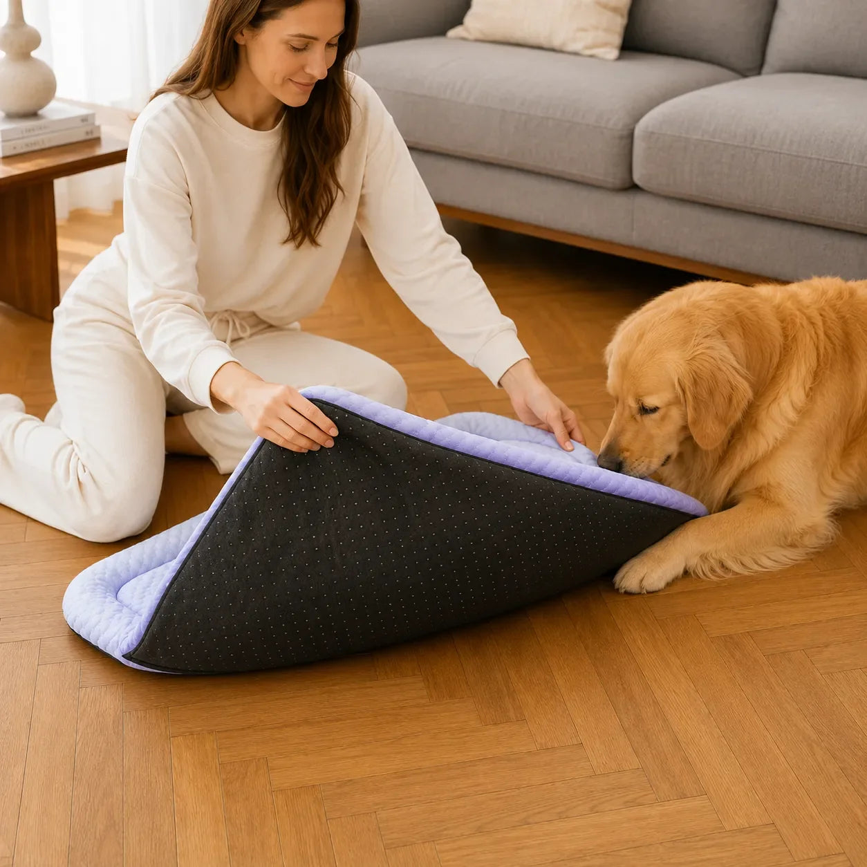 PawChill – Cooling Mat for Dogs with Pillow Edge and Non-Slip Base