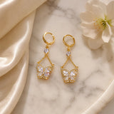 Papillore – Sparkling butterfly drop earrings, gold-tone cubic zirconia, delicate everyday elegance