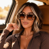 Florenza – Oversized Square Leopard Sunglasses with Gradient Lenses