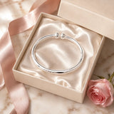 Florelle – Vintage Floral Silver Bangle with Open Cuff