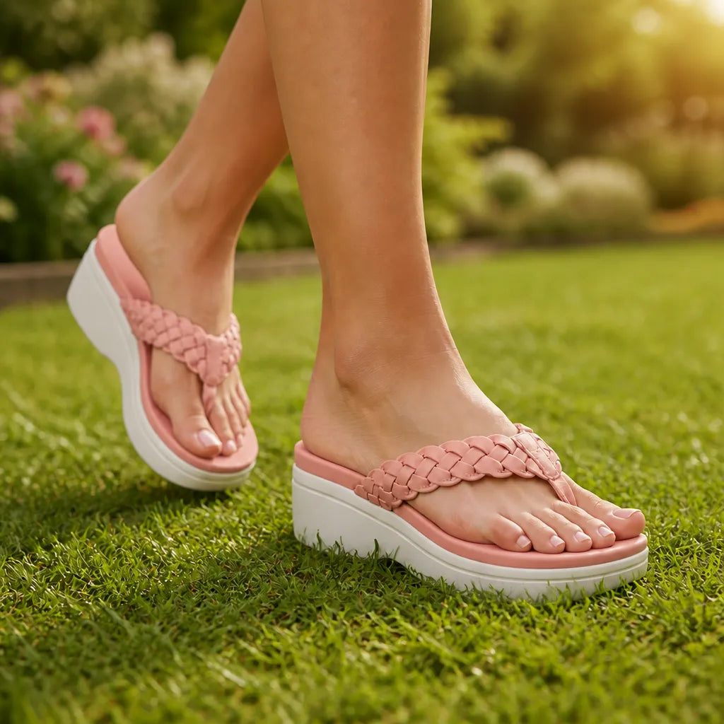 Solvea – Braided Wedge Sandals with High Arch Support