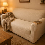 Covella – Stretch Jacquard polyester Sofa Cover with Anti-Slip Foam Rods