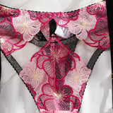 Florenza – Women's Embroidered Floral Lingerie and Garter Set
