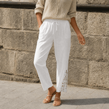 Liora – Women's Lace Trim Drawstring Comfort Pants