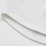 Loravia – Waffle Knit-look Henley Top with Button Placket, 3/4 Sleeve