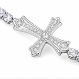 Lumière – Pavé Zircon Cross Tennis Bracelet in Silver or Gold
