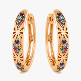 Lumielle – Sparkling Rose-Gold Floral Hoop Earrings