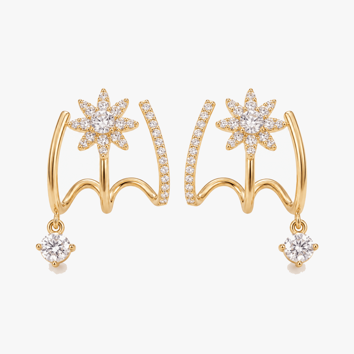 Luminelle – Gold Star Zircon Earrings