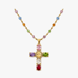 Lumora – Rainbow Cross Pendant Necklace
