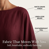 Lunavia – Women's Flowy Batwing Top and Wide-Leg Pants Set