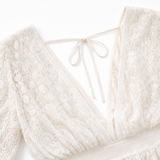 Lunavia – Lace Boho Mini Dress with Flutter Sleeves