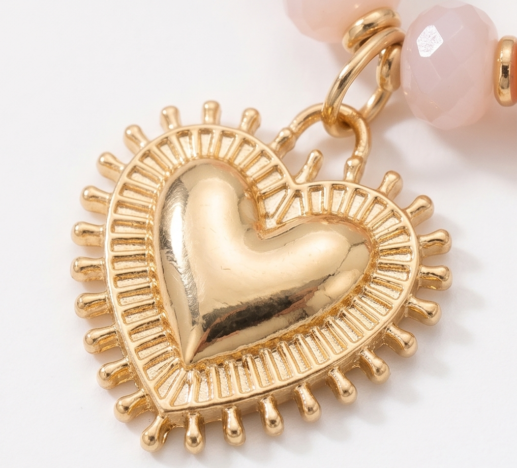 Lunavia – Pastel Bead Layered Necklace with Gold Heart
