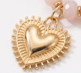 Lunavia – Pastel Bead Layered Necklace with Gold Heart