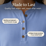 Lunavia - Ribbed Button-Up Henley Tunic