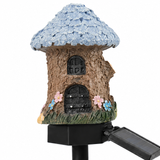 Lunavia – Solar Fairy Cottage Garden Stake Light, Hand-Sculpted Resin, Auto-On Warm LED