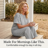Lunavia – Women's Textured Knit Two-Piece Lounge Set