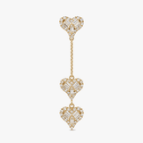 Lunavia – Triple Heart Drop Earrings with Matching Ear Cuff
