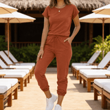 Lunavia – Women's Matching Tee & Jogger Set with Pockets