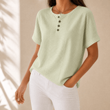 Lunavia – Women's Slimming Stripe Panel Henley Top
