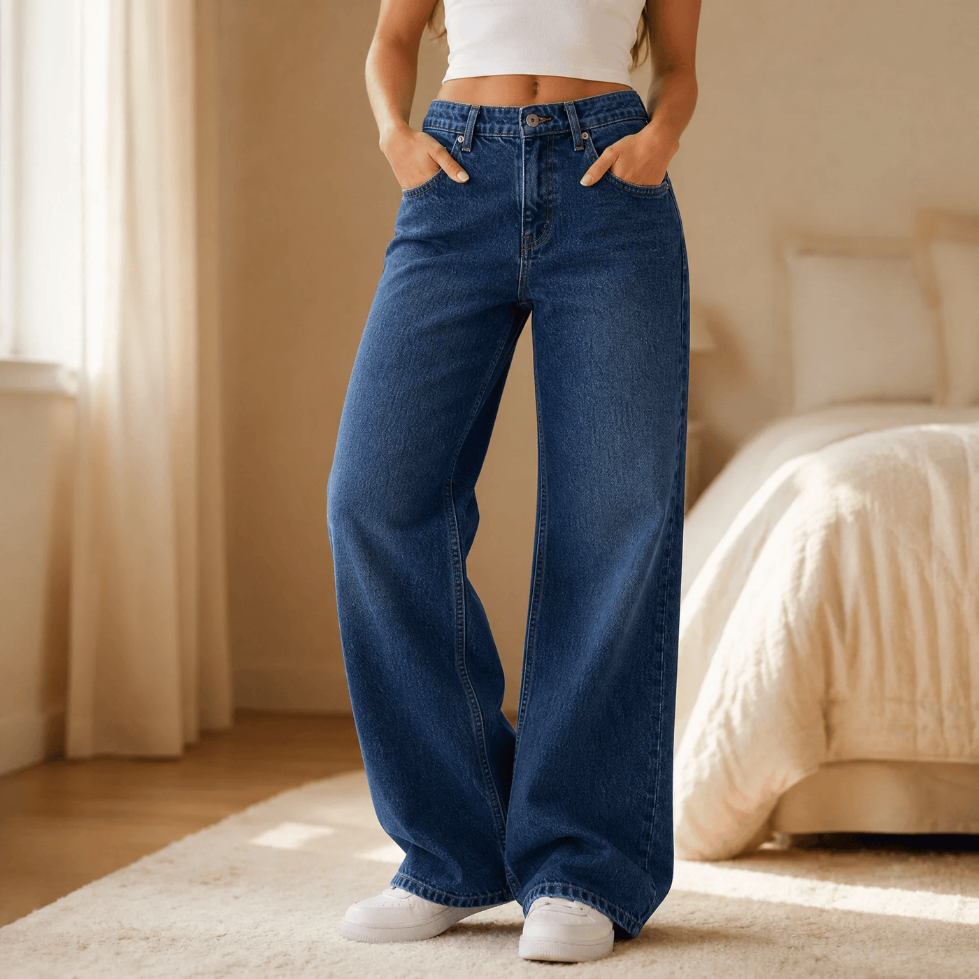Lunavia – Women's Vintage Relaxed-Fit Wide-Leg Jeans