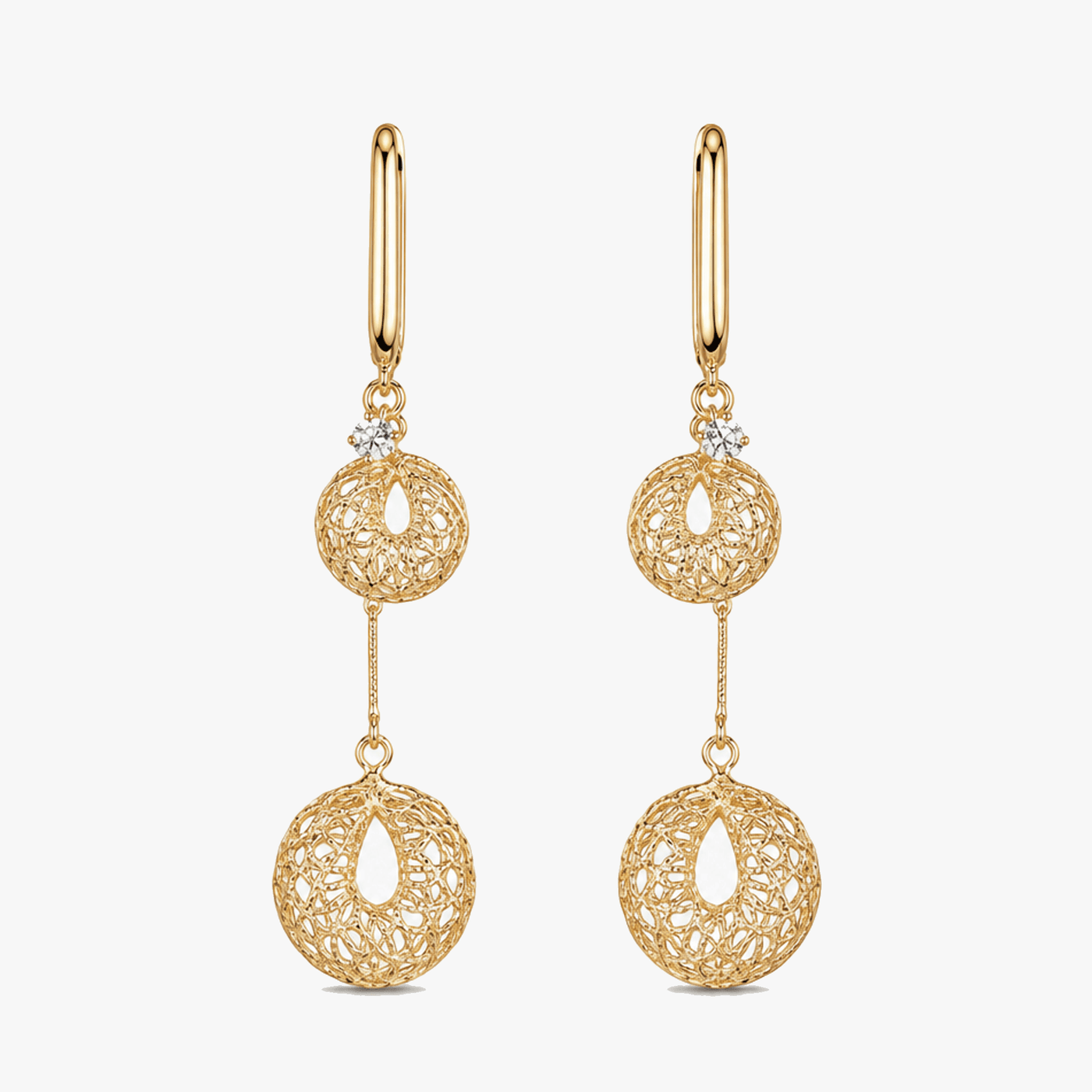 Lunavia – Woven Gold Crystal Drop Earrings