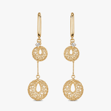 Lunavia – Woven Gold Crystal Drop Earrings
