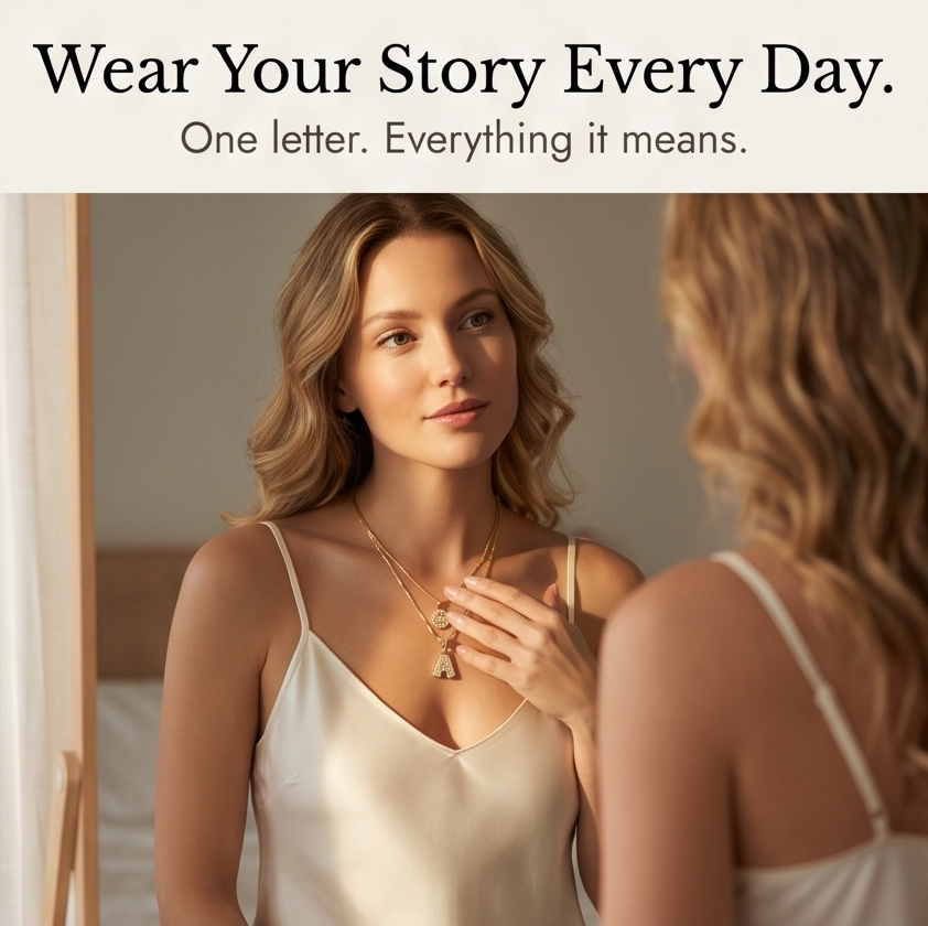 Luneria – Two-Piece Initial Pendant Necklace Set