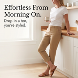 Lunessa – Button-Hem Cropped Cotton Pants