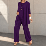Maevelle – Women's Elegant 3-Piece Set with Drape Cardigan