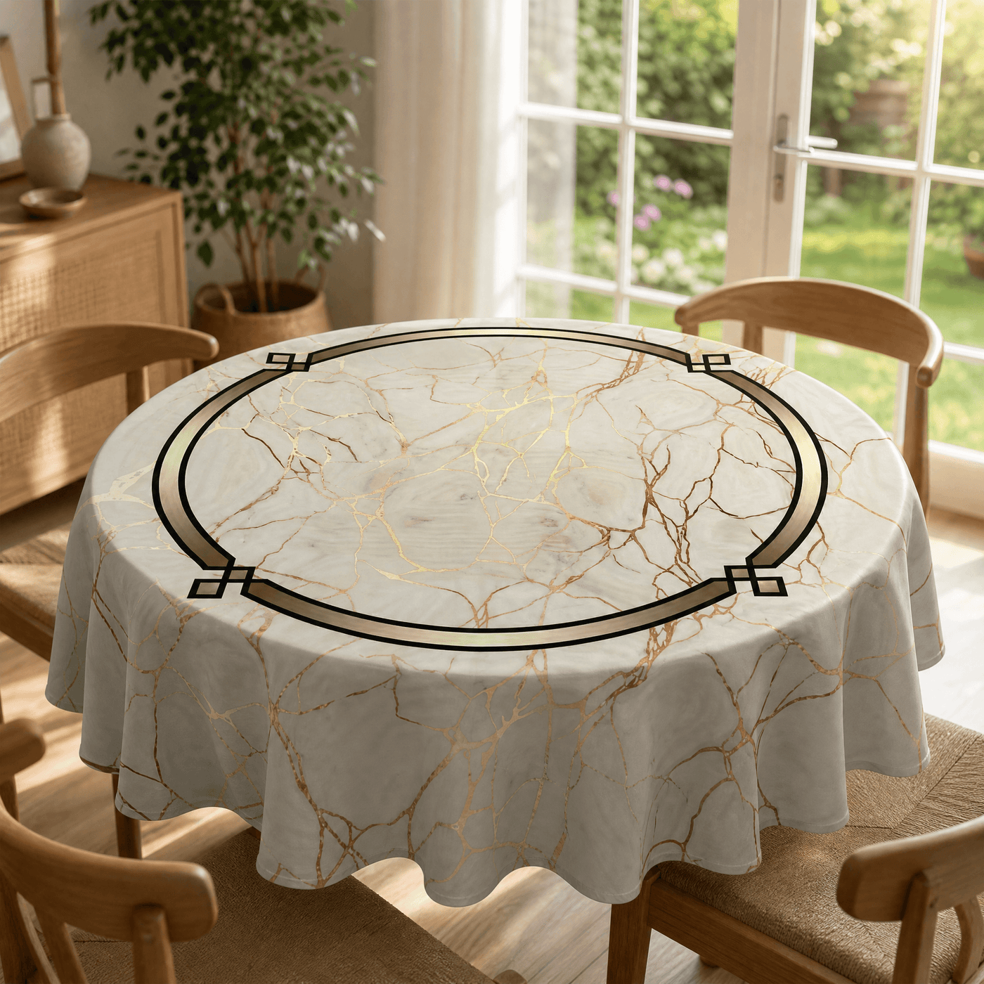 Marblara – Waterproof Gold Marble Tablecloth