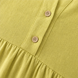 Marelle – Tiered V-Neck Linen-Look Mini Dress with Collar