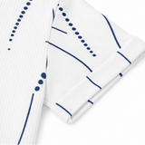 Marellia – Abstract Print Waffle Top with Button Placket