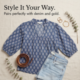 Marivell – Women's Block-Print V-Neck Summer Blouse