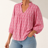 Marivell – Women's Block-Print V-Neck Summer Blouse