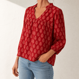 Marivell – Women's Block-Print V-Neck Summer Blouse