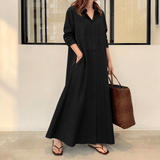 Marivelle – Women's Effortless Maxi Shirt Dress with Pockets