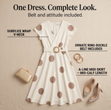 Marlowe – Women's Belted Polka Dot Midi Dress