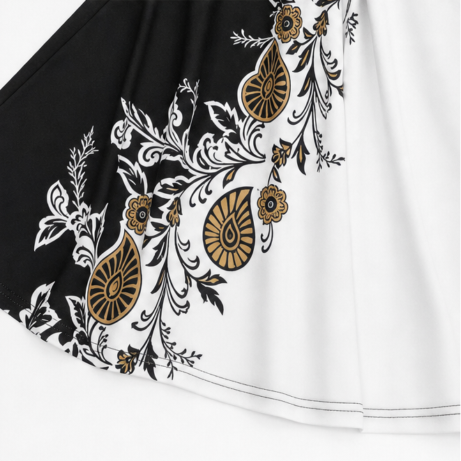 Marveline – Paisley A-Line Midi Dress with Tie Waist