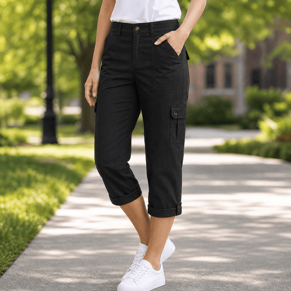 Movana – Women's Comfortable Stretch Capri with Pockets