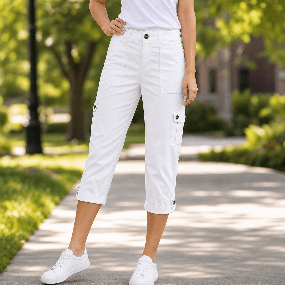 Movana – Women's Comfortable Stretch Capri with Pockets