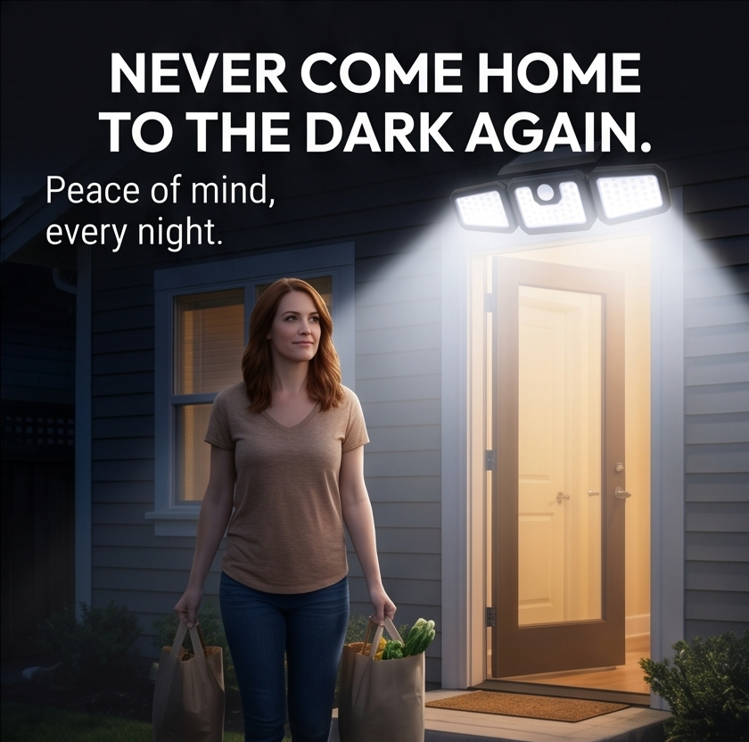 Northwall – 3-Head Solar Wall Light with Motion Sensor