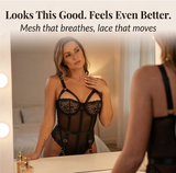Noxelle – Women's Skull Lace Corset Bodysuit with Garter Straps