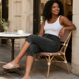 Curvella – Flattering High-Waist Stretch Denim Capris