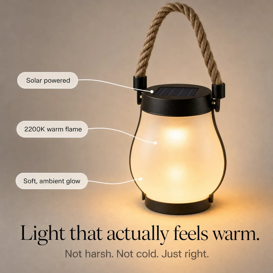 Close-up of Lumvera warm flame-effect light
