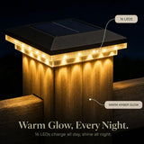 Glowmere – Solar Post Cap Lights Warm White Outdoor (2-Pack)