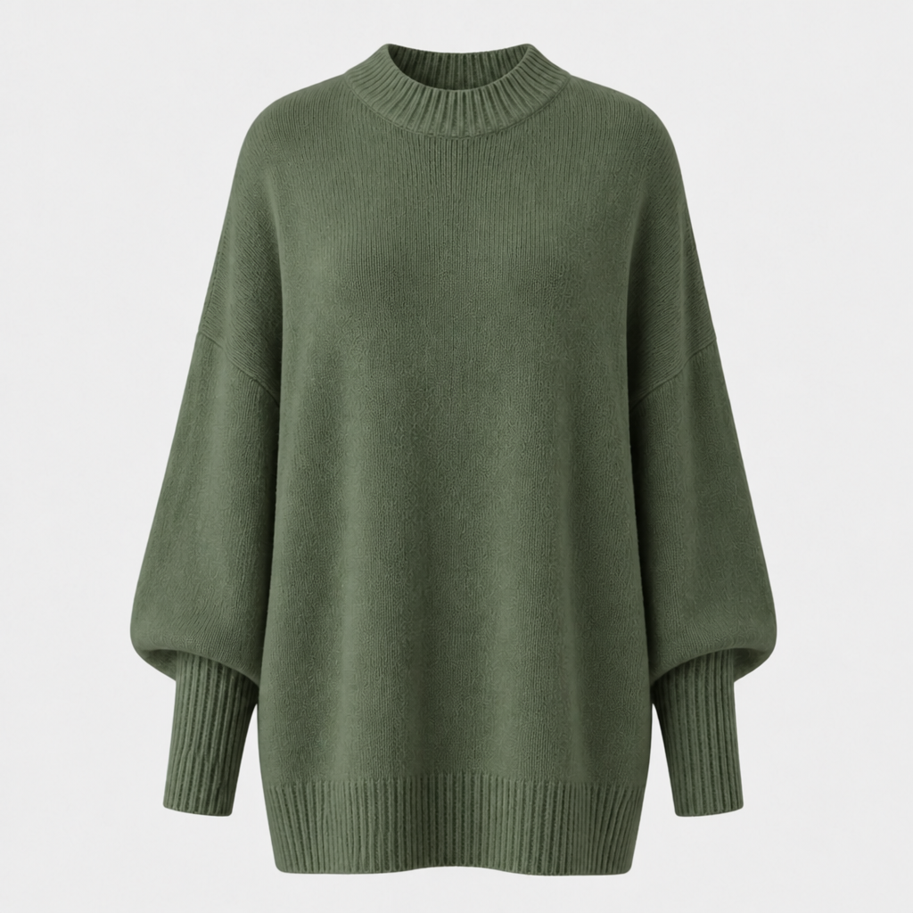 Veluna - Women's Oversized Wool Blend Sweater