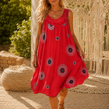 Islora – Sleeveless Lace Look-Yoke Summer Dress