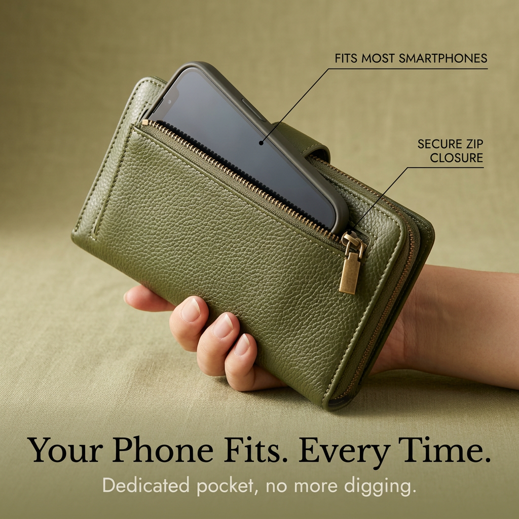 Veluna – Long Wallet with Phone Pocket and Wrist Strap