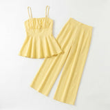 Solenza – Women's Ruched Peplum Summer Co-Ord Set